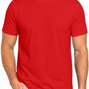 Men’s 100% Cotton T-Shirt, Crew Neck Soft Premium Regular Fit Tee, Plain Short Sleeve Comfort Fit Tees for Men – Red (S) Pack of 1