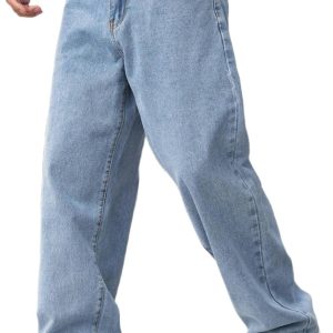 Baggy Jeans for Men Y2K Streetwear Vintage Wide Leg Loose Fit Denim Pants Hip Hop Skater Carpenter Jeans