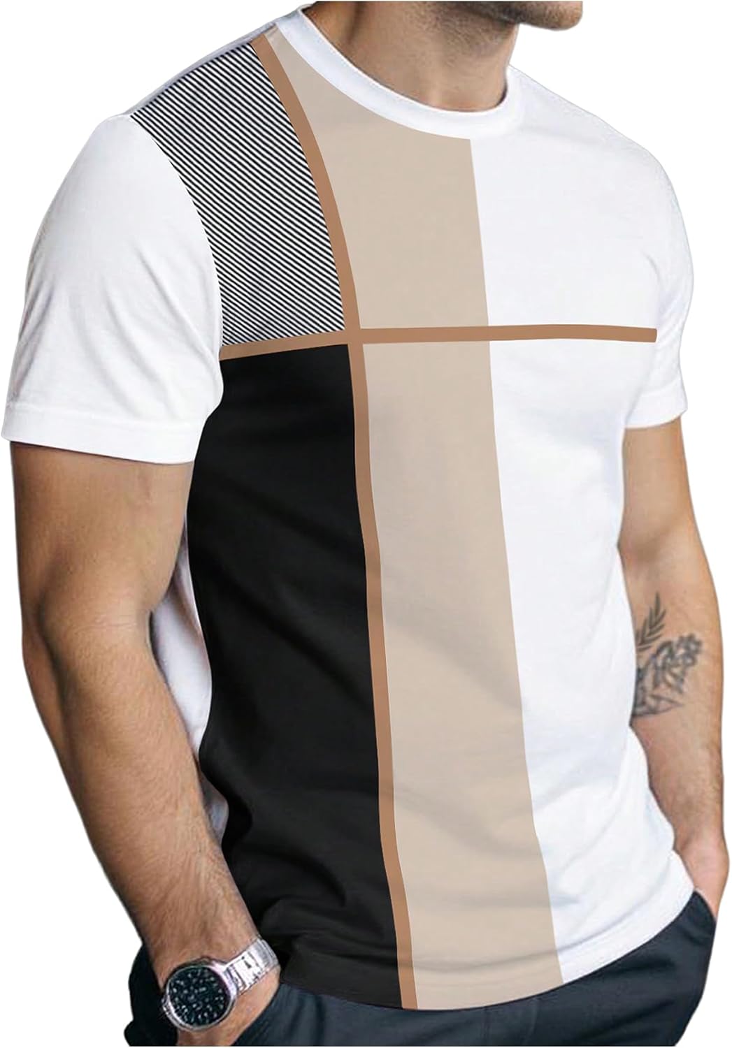 Men’s Casual Short Sleeve Crew Neck Graphic T-Shirt