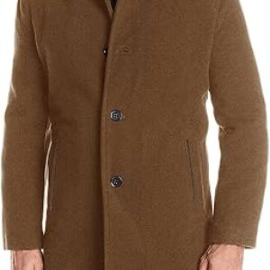 Men’s Button Up Wool Plush Car Coat