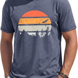 Men’s Casual Graphic Print Short Sleeve Crew Neck T-Shirt