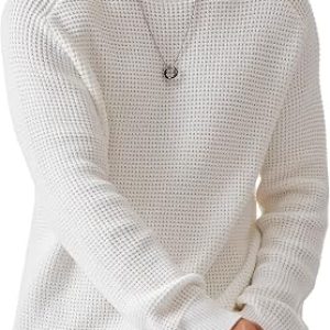 Men’s Crewneck Pullover Sweater Waffle Knitted Sweaters