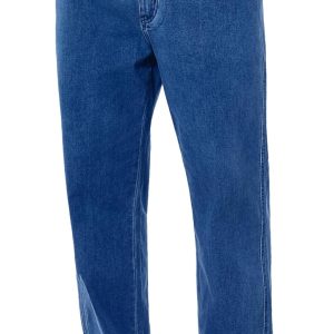 Pull On Elastic Waist Jeans for Men Full Elastic Waistband Loose Fit Denim Pants Easy Wear for Seniors