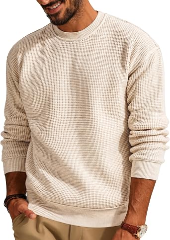 Men’s Classic Ribbed Crewneck Sweater – Refined Knit Pullover for Versatile Styling