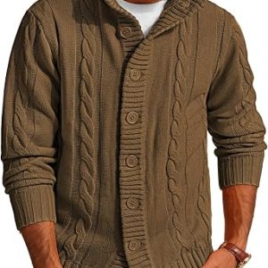Men’s Button Front Knit Cardigan – Casual Layering Sweater for Cool Weather