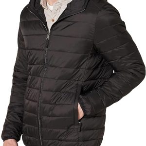 Men’s Lightweight Water-Resistant Packable Hooded Puffer Jacket