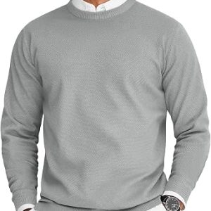 Men’s Lightweight Crewneck Knit Pullover – Comfortable Everyday Sweater for Transitional Weather
