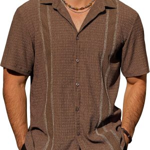 Men’s Casual Short Sleeve Button Down Hawaiian Shirt