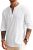 Men’s Linen Shirts Henley T-Shirts Long Sleeve Casual Beach T-Shirts Solid Tops Shirts for Men