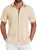 Shirts for Mens Button Down Short Sleeve Shirts Casual Summer Beach Textured Shirts with Pocket