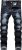 Men’s Slim Fit Stretch Jeans Ripped Skinny Jeans for Men, Distressed Straight Leg Fashion Comfort Flex Waist Pants
