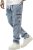 Men’s Elastic Waist Cargo Jeans Stretch Denim Pants with Drawstring Straight Leg for Casual Daily Wear