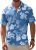 BOJIN Men’s Hawaiian Wrinkle Free Short Sleeve Button Down Tropical Floral Beach Vacation Shirt