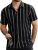 Men’s Vintage Striped Short Sleeve Hawaiian Casual Shirt