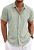 Men’s Linen Shirts Short Sleeve Casual Shirts Button Down Shirt for Men Beach Summer Wedding Shirt