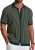 Mens Knit Button Down Shirts Short Sleeve Polo Shirt Vintage Striped Casual Shirts