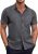 Mens Short Sleeve Button Down Shirts Wrinkle Free Dress Shirts Casual Polka Dot Print Shirt with Pocket